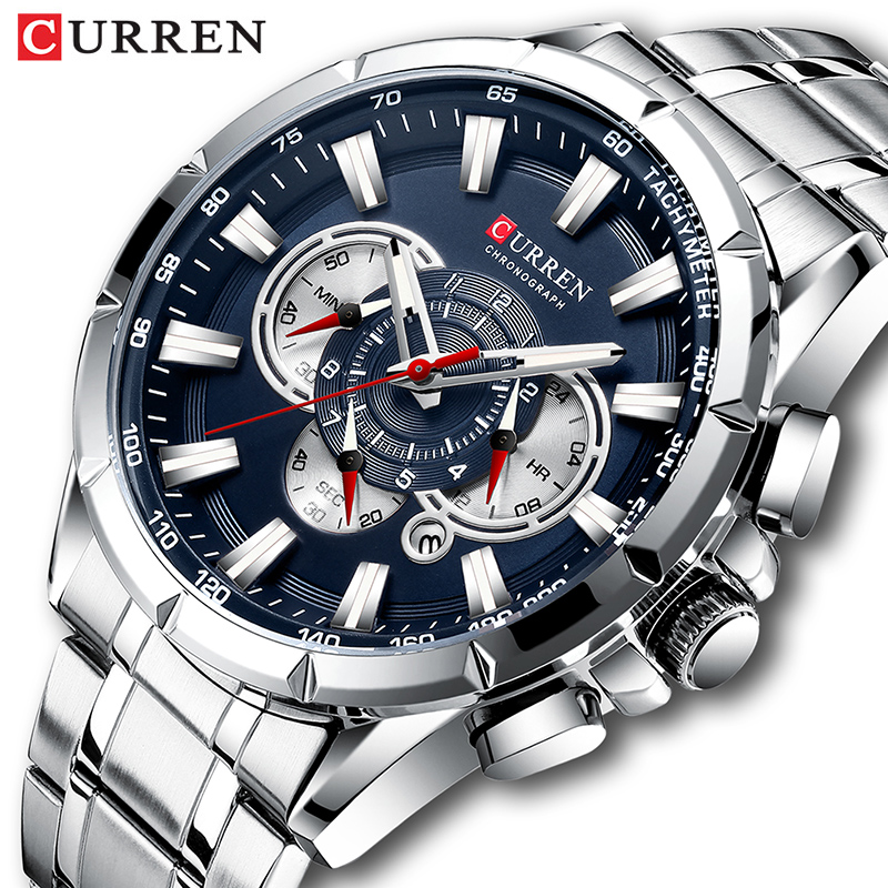 Luxury Watch Maker - Curren relógio de pulso masculino, cronógrafo