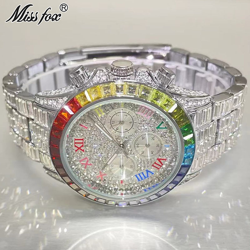 Luxury Watch Maker - MISSFOX-Relógio gelado de luxo para homens,