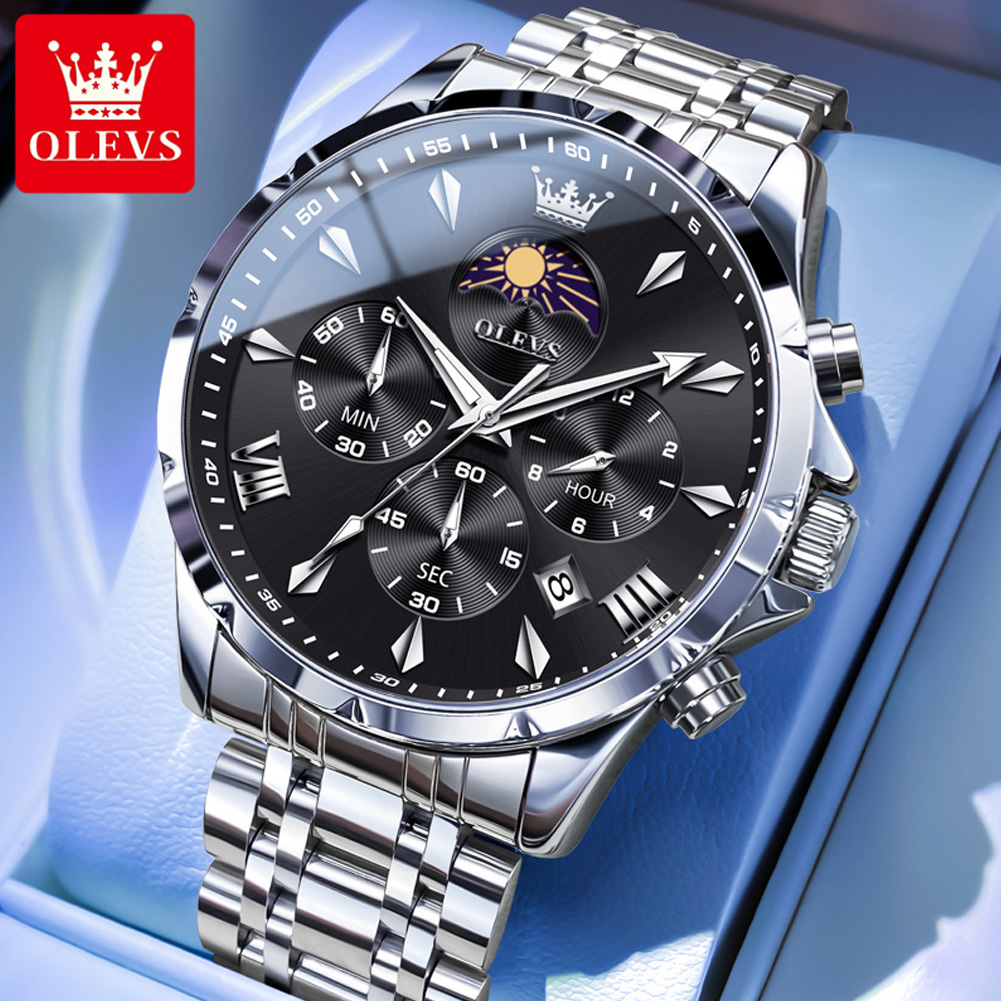 Luxury Watch Maker - Relógio Masculino OLEVS 3653 com Fases
