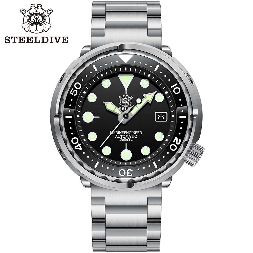 Diver Watch 300M - STEELDIVE Oficial SD1975 Moda Relógio Automático