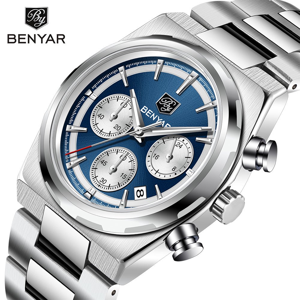 Luxury Watch Second Hand - Benyar 40mm relógio de quartzo multifuncional