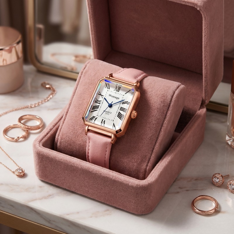 Luxury Watch Girl - Relógios de Quartzo Retangulares de Moda