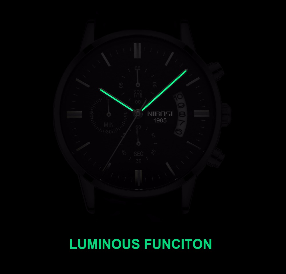 Nibosi aço inoxidável preto re - Luxury Watch Maker avaliação e preço
