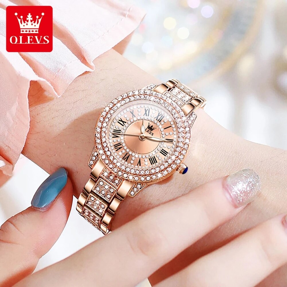 Olevs 9943 luxo todo diamante  - Luxury Watch Girl avaliação e preço