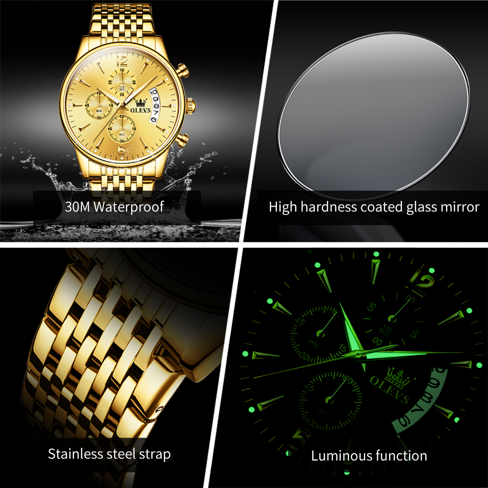 Olevs marca de luxo ouro relóg - Luxury Watch Maker avaliação e preço