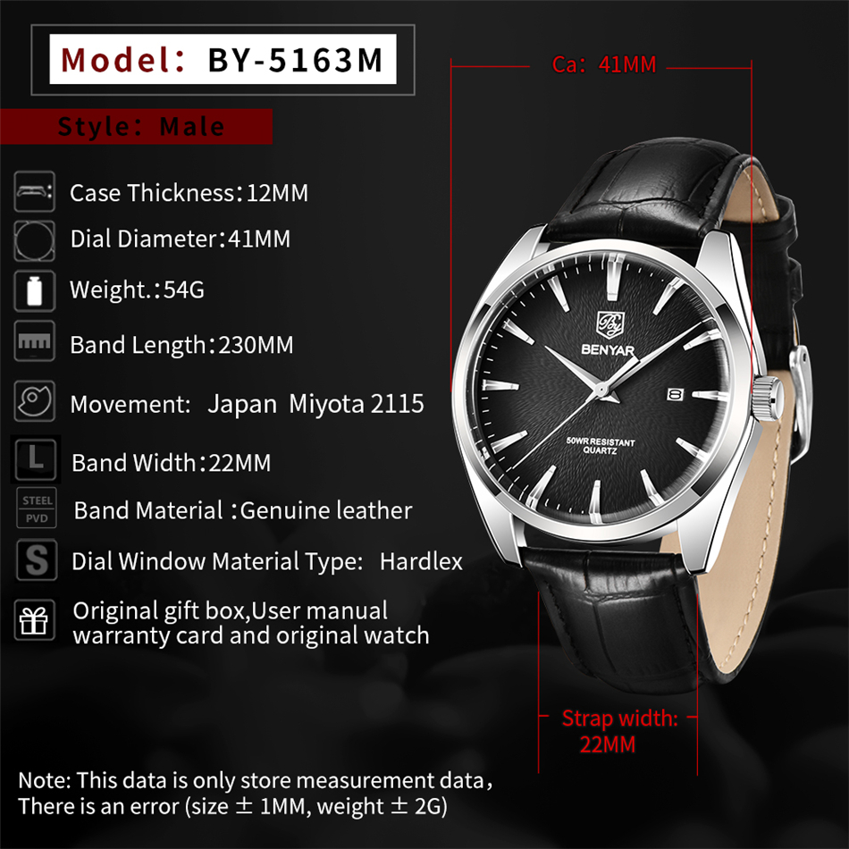 Benyar 5163 marca superior de  - Luxury Watch Maker avaliação e preço