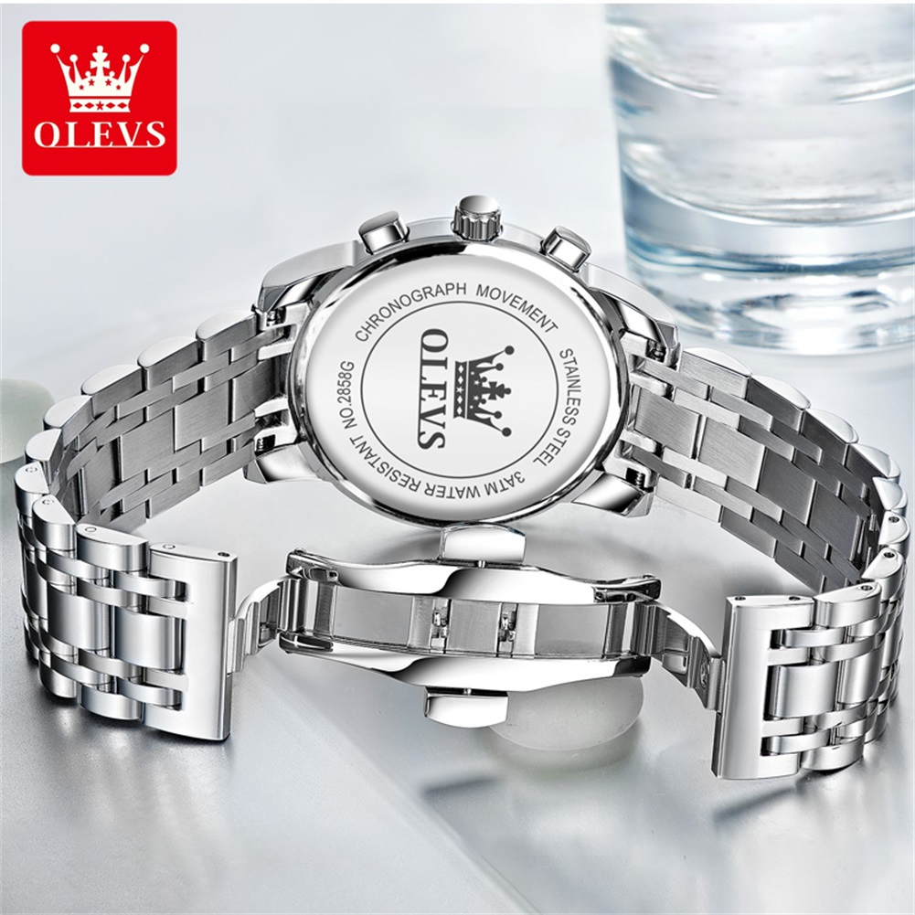 Olevs relógios masculinos popu - Luxury Watch All Black avaliação e preço