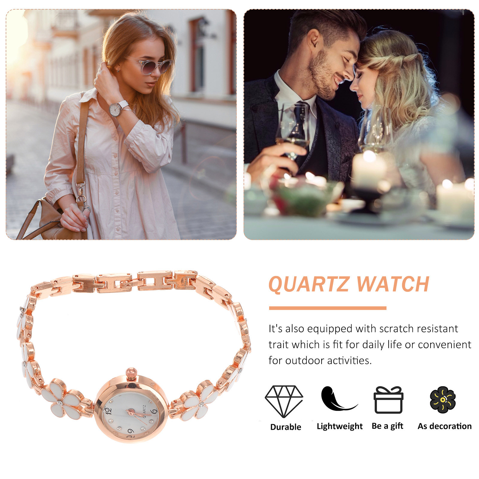 Relógio de Pulso Elegante de Q - Luxury Watch Gold avaliação e preço