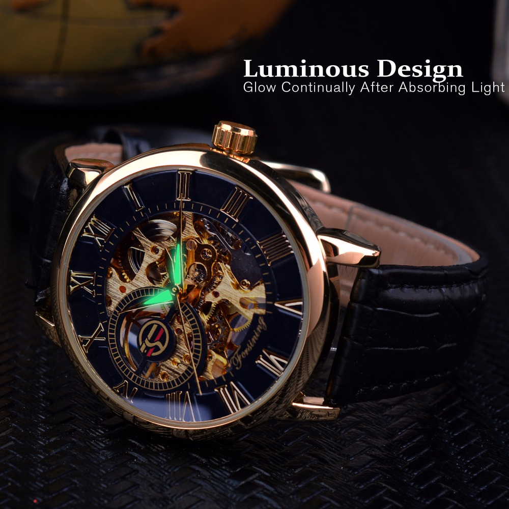 Forsining logotipo 3d design o - Luxury Watch All Black avaliação e preço