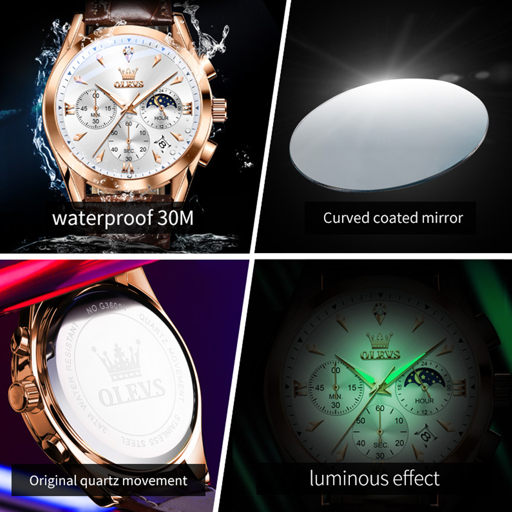 Olevs marca nova moda relógio  - Luxury Watch Maker avaliação e preço