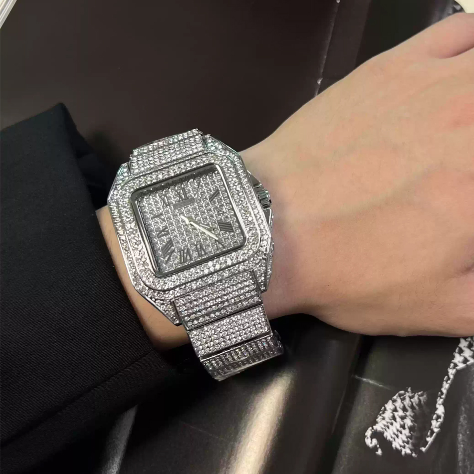 Relógio de pulso quadrado Gold - Luxury Watch All Black avaliação e preço